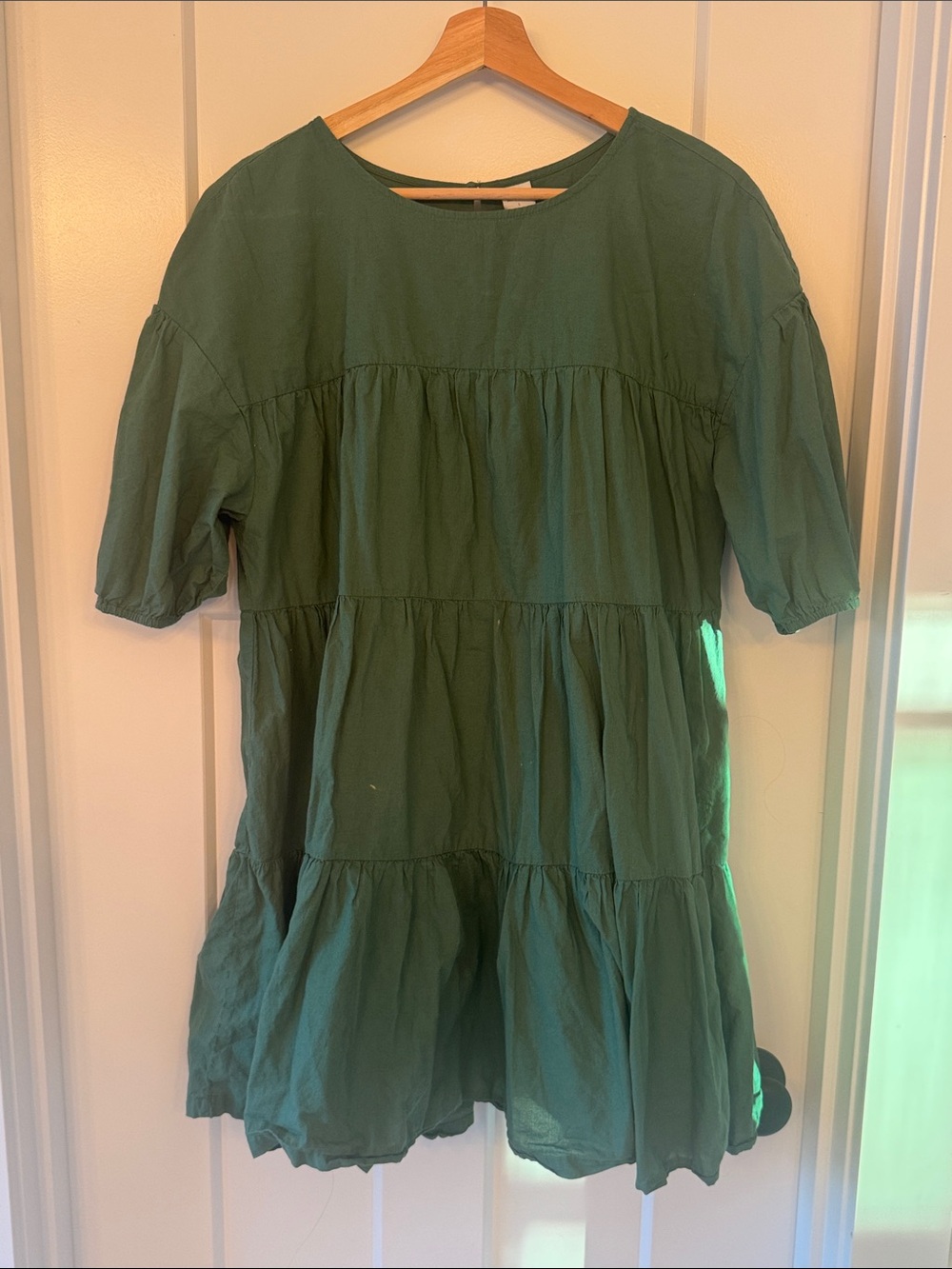 Melrose and Market Forest Green Round Neck Baby Doll Dress